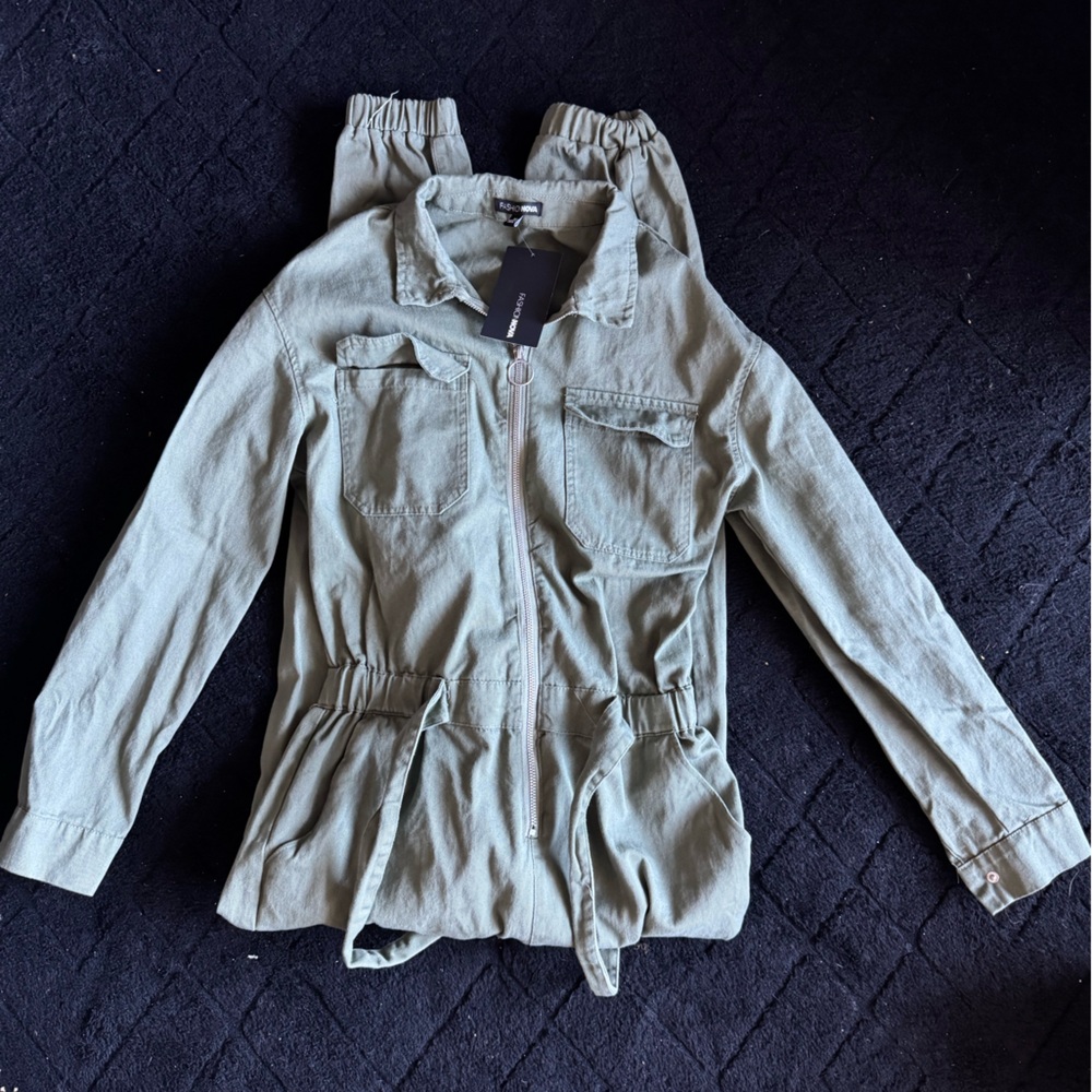 *NEW* Army Green Denim Jumpsuit